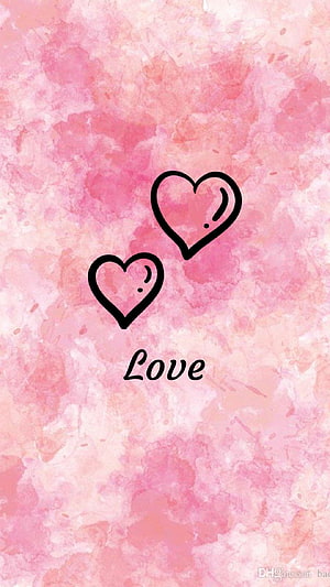 Pink Watercolor Love Hearts Wallpaper HD phone wallpaper