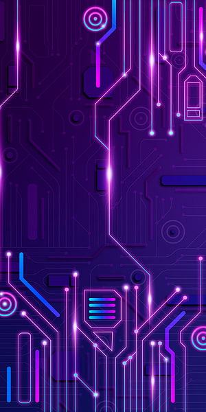 Neon Circuit Board Abstract Technology Wallpaper HD phone wallpaper