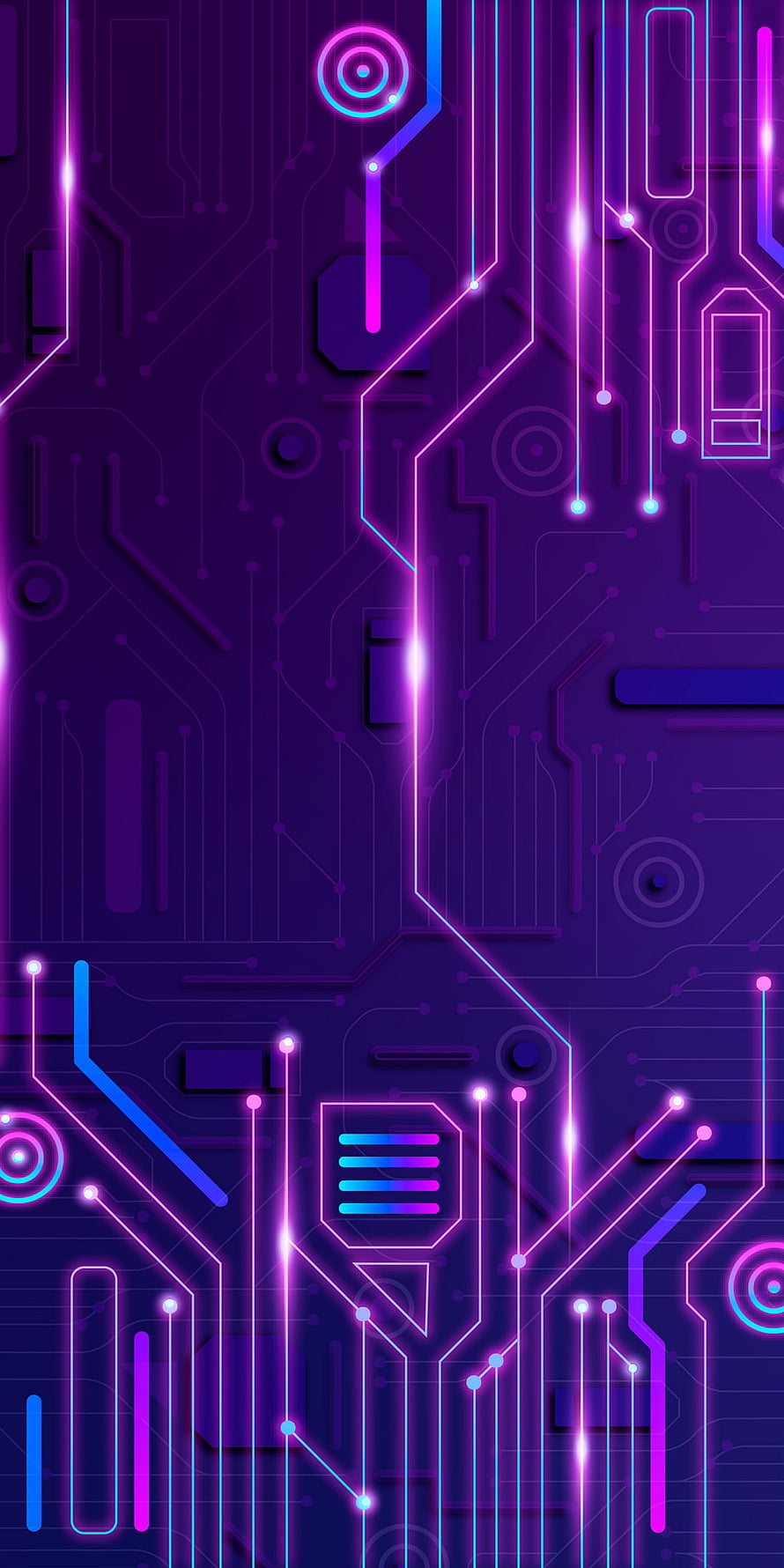 Neon Circuit Board Abstract Technology Wallpaper HD phone wallpaper