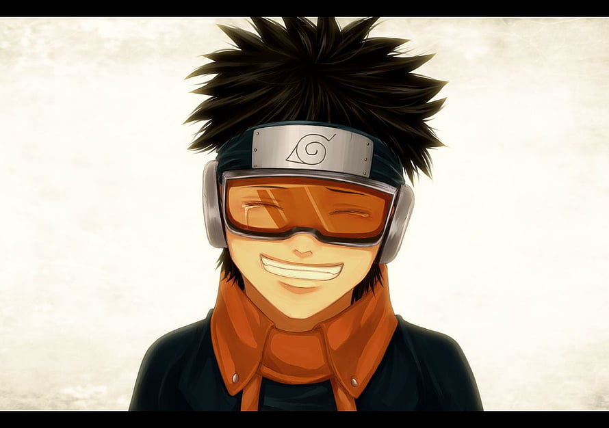 Uchiha Shisui from Naruto wearing goggles and headband smiling portrait HD wallpaper