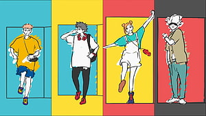 Jujutsu Kaisen Character Lineup in Vibrant Pop Art Style HD wallpaper