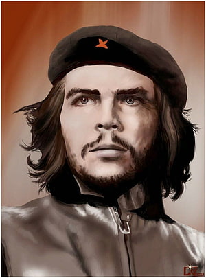 Che Guevara Digital Portrait with Beret and Star Emblem HD phone wallpaper