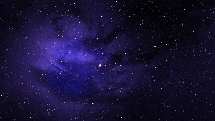 Deep Purple Nebula and Starfield Space Background HD wallpaper