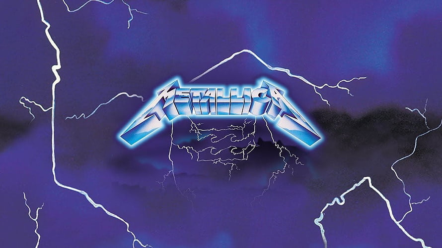 Metallica Ride The Lightning Logo Against Dramatic Purple Storm Sky With Lightning Bolts HD wallpaper