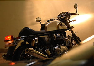 Royal Enfield Classic 350 Motorcycle in Warm Lighting HD wallpaper