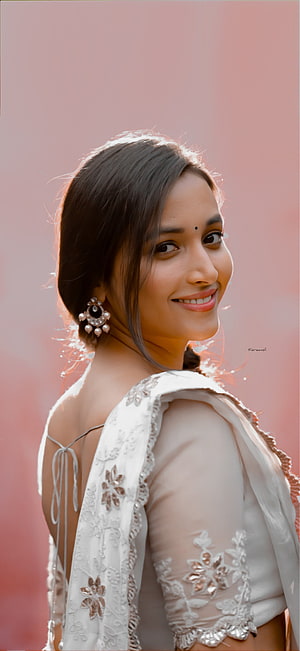 Shraddha Kapoor in elegant white traditional outfit with floral embroidery and pearl earrings smiling portrait HD phone wallpaper