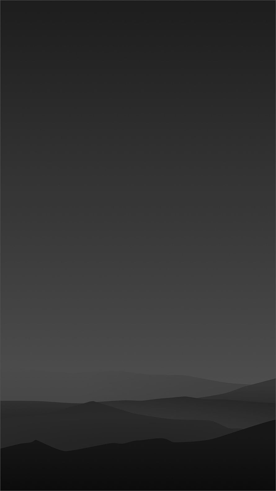 Dark Minimalist Mountain Landscape with Layered Silhouettes and Gradient Sky HD phone wallpaper