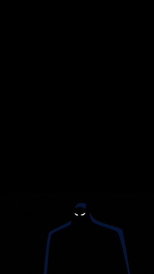Mysterious Blue Silhouette With Glowing White Eyes In Dark Void HD phone wallpaper