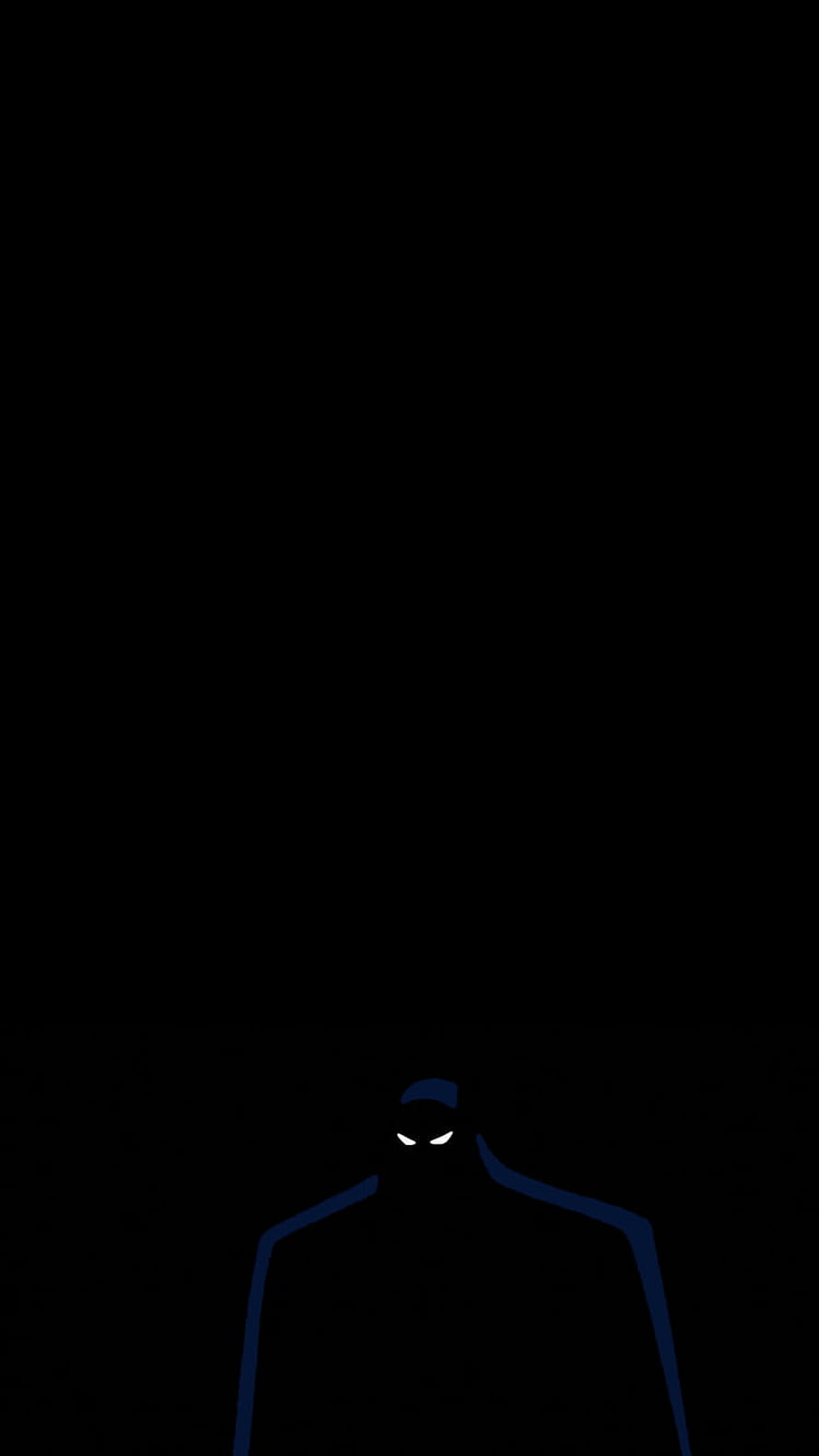 Mysterious Blue Silhouette With Glowing White Eyes In Dark Void HD phone wallpaper