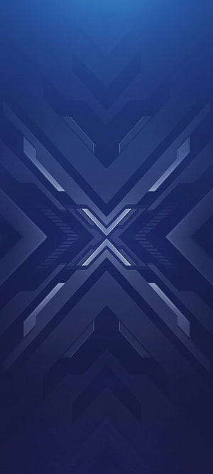 Abstract Blue Geometric Pattern With Futuristic X Shape And Metallic Accents HD phone wallpaper
