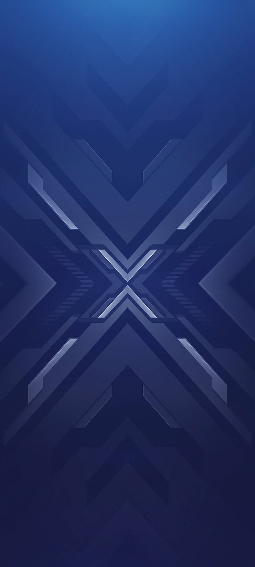 Abstract Blue Geometric Pattern With Futuristic X Shape And Metallic Accents HD phone wallpaper