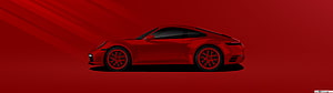 Shining Red Porsche 911 Sports Car Side Profile on Deep Red Background HD wallpaper