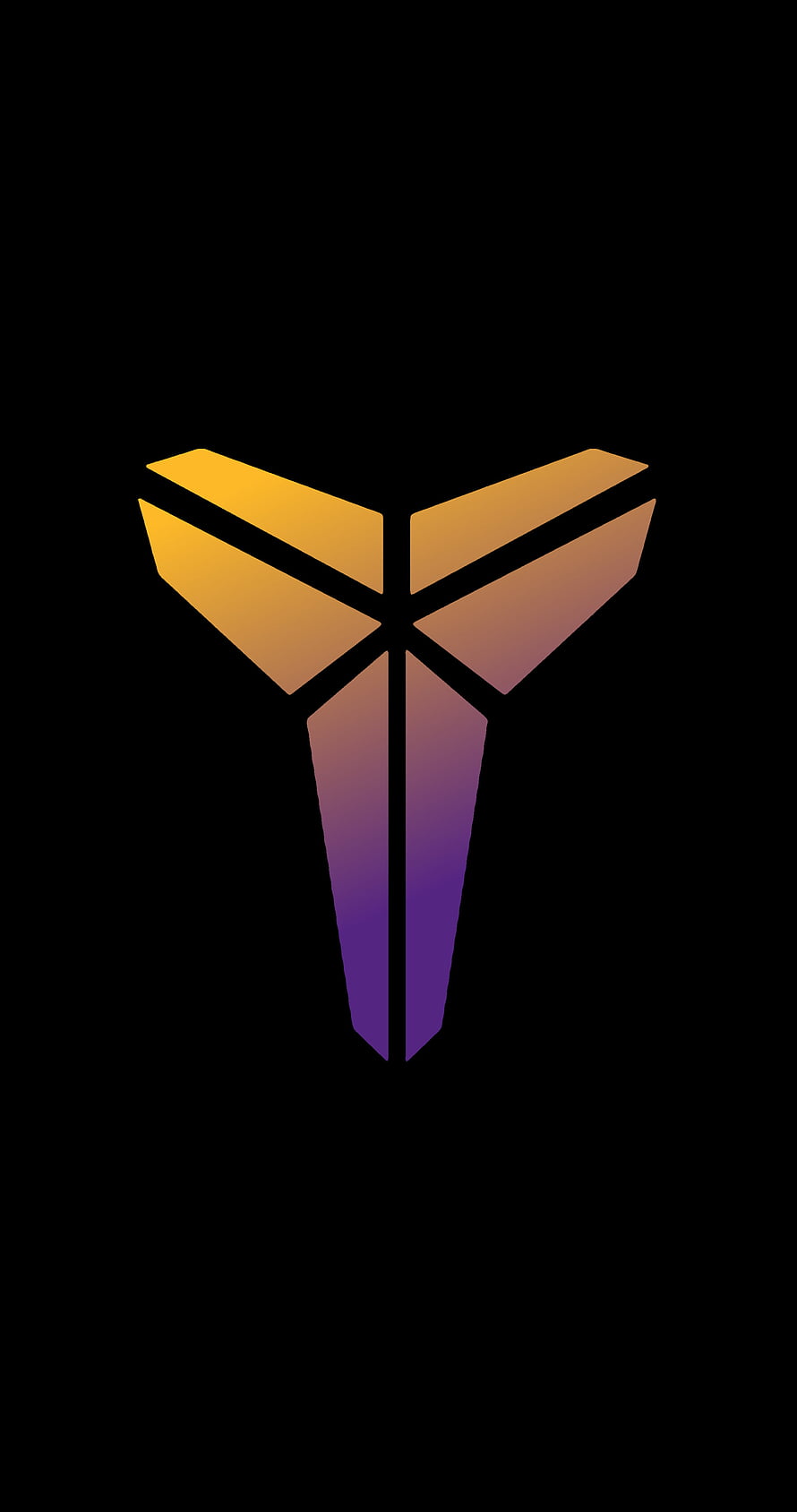 Kobe Bryant Nike Logo with Lakers Color Gradient on Black Background HD phone wallpaper