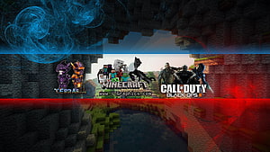 Minecraft, Terraria, and Call of Duty Black Ops 3 Gaming Collage Wallpaper HD wallpaper