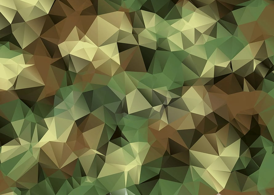 Abstract Low Poly Geometric Pattern in Earthy Green and Brown Tones HD wallpaper
