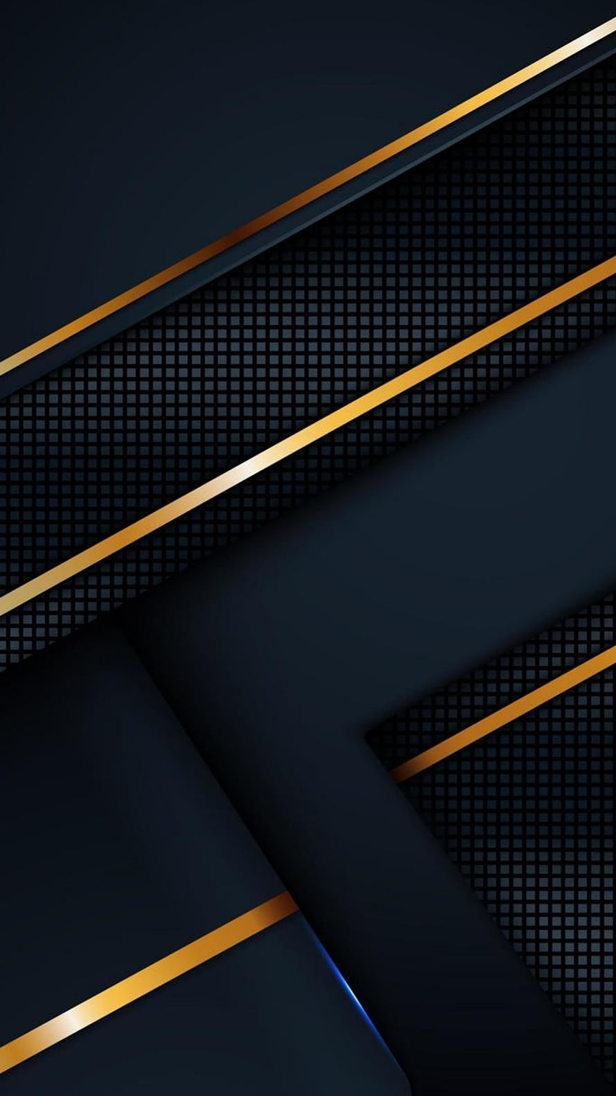 Abstract Dark Blue and Gold Geometric Wallpaper with Diagonal Lines and Grid Texture HD phone wallpaper