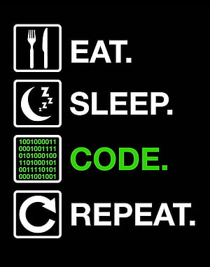 Eat Sleep Code Repeat Minimalist Programmer Quote Wall Art HD phone wallpaper