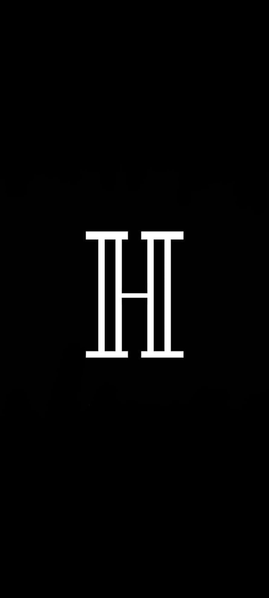 Lookism Minimalist H Logo on Black Background HD phone wallpaper