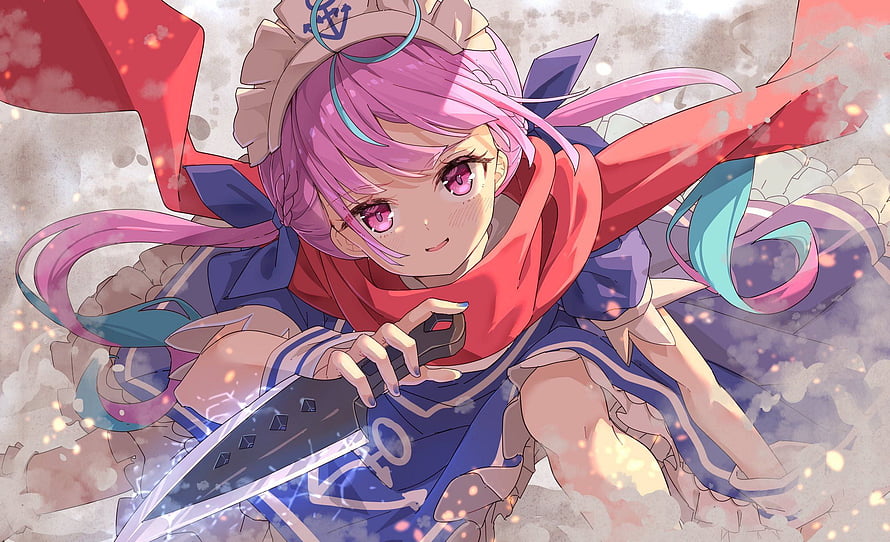 Minato Aqua VTuber in Apex Legends Nakiri Ayame Costume with Sword HD wallpaper