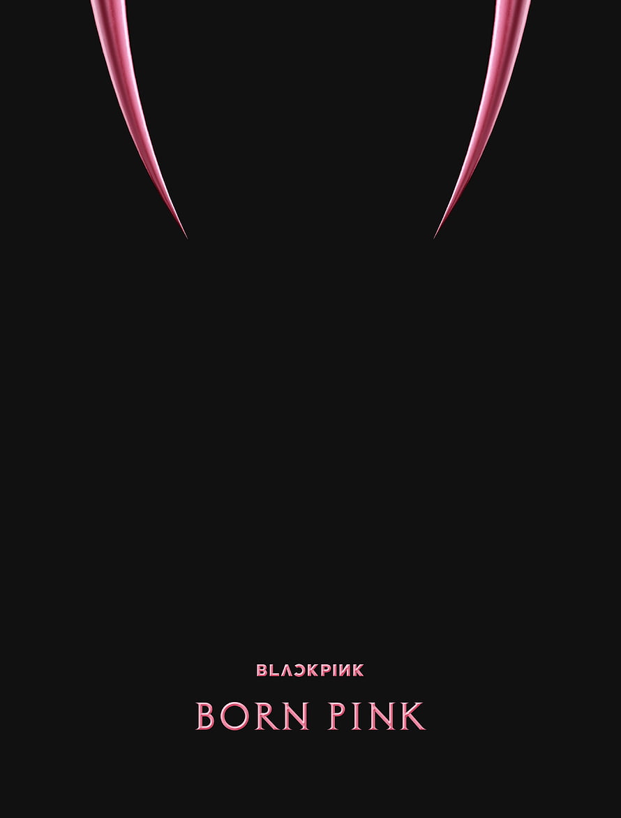Blackpink Born Pink Album Cover Art with Pink Claws on Black Background HD phone wallpaper