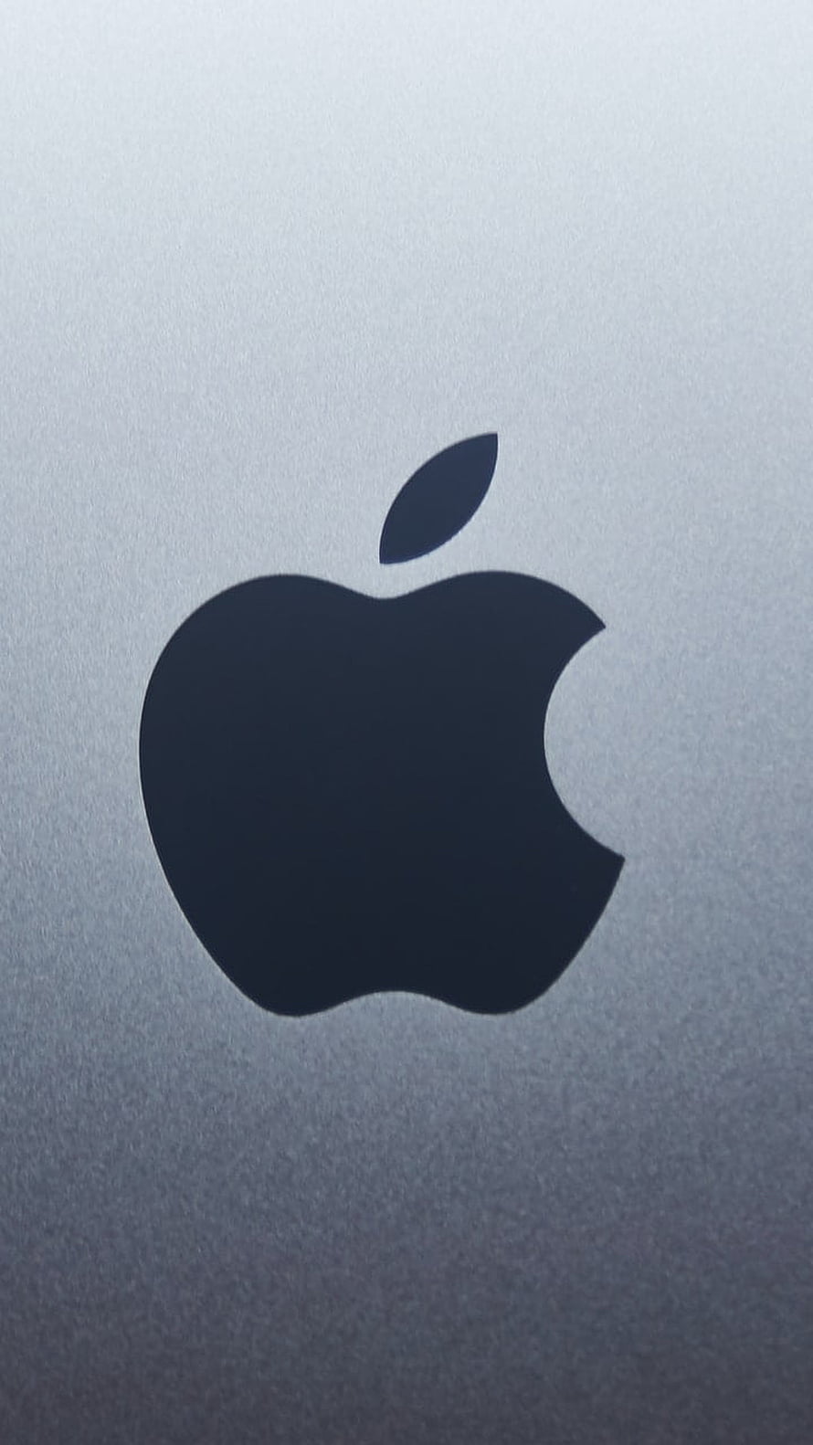 Minimalist Apple Logo on Textured Silver Background HD phone wallpaper