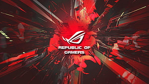 Asus Republic of Gamers Red Abstract Gaming Logo Wallpaper HD wallpaper