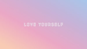 BTS Love Yourself Album Artwork with Pastel Gradient Background and Minimalist Typography HD wallpaper