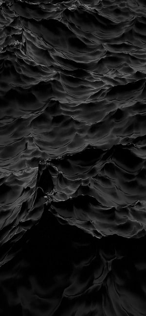 Dark Abstract 3D Render of Flowing Black Liquid Waves and Ripples HD phone wallpaper
