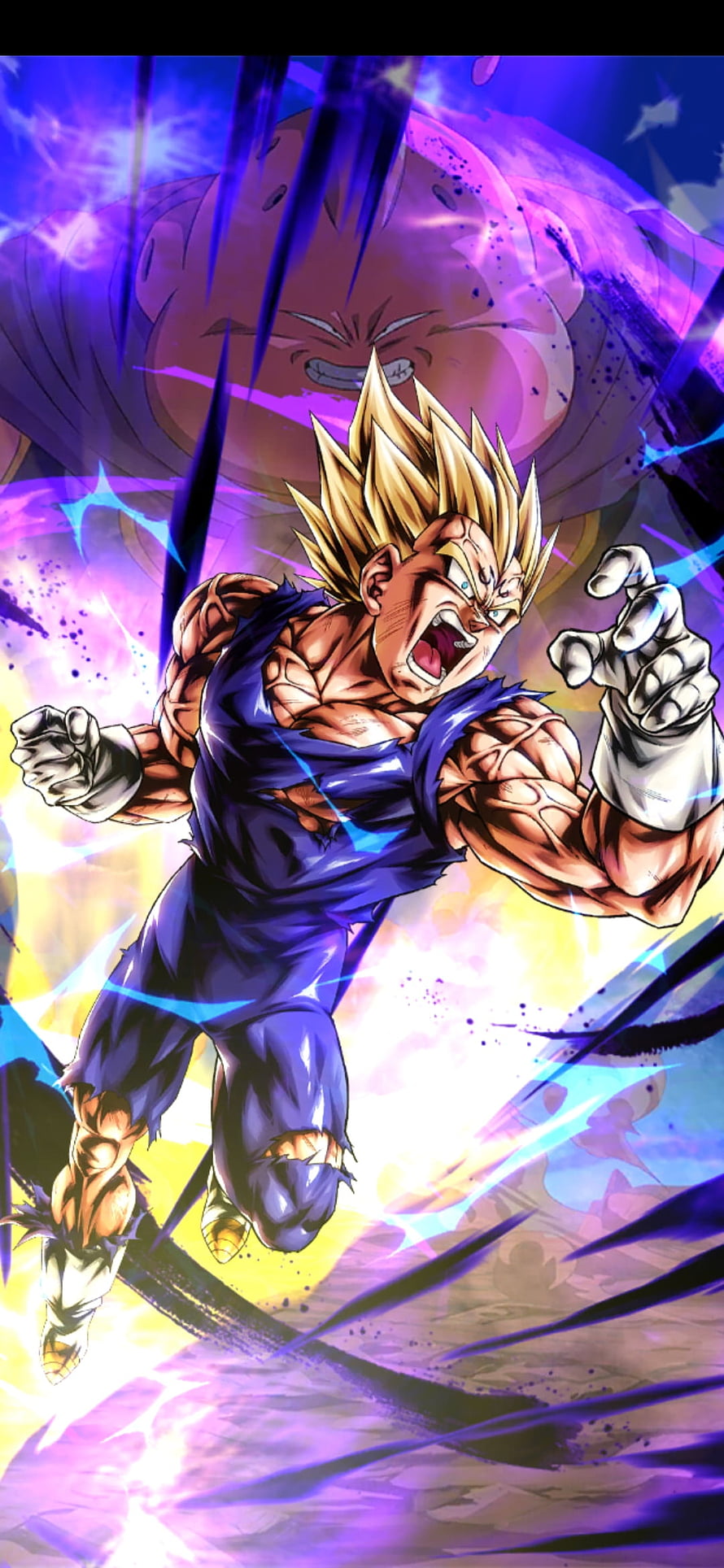 Majin Vegeta Super Saiyan 2 Battle Artwork from Dragon Ball Legends Mobile Game HD phone wallpaper
