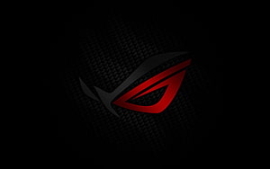 ASUS ROG Eye Logo on Dark Carbon Fiber Texture HD wallpaper