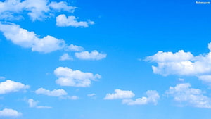 Serene Blue Sky With Scattered White Clouds HD wallpaper