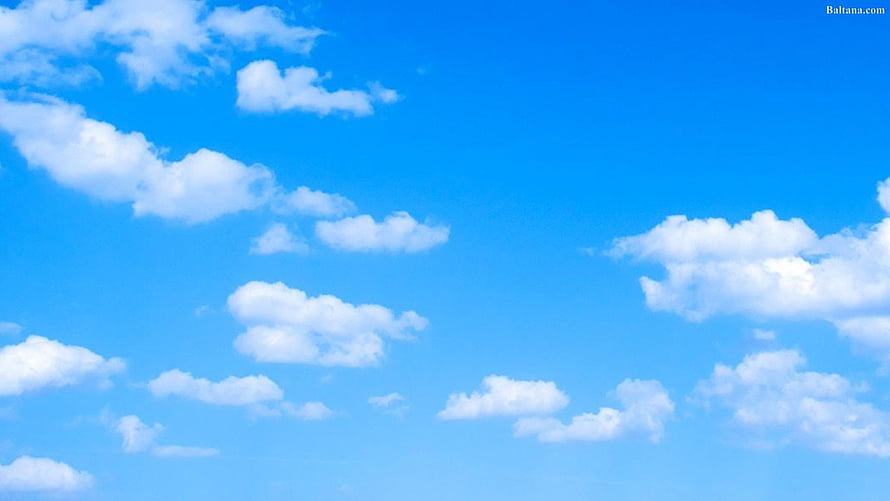 Serene Blue Sky With Scattered White Clouds HD wallpaper