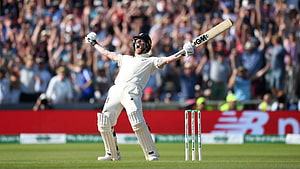 Ben Stokes Celebrating a Century in Test Cricket Whites HD wallpaper