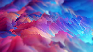 Abstract 3D Render of Colorful Mountain Ranges in Pink and Blue HD wallpaper