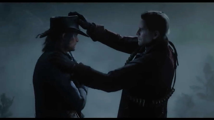 Arthur Morgan and John Marston in a tense Western standoff HD wallpaper