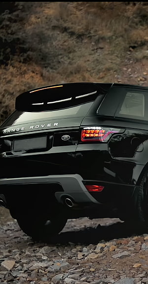 Black Range Rover Sport Rear View on Rocky Off-Road Terrain HD phone wallpaper