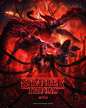 Stranger Things Demogorgon and Mind Flayer Horror Poster HD phone wallpaper