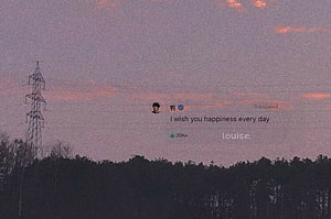 BTS Aesthetic Wallpaper With Twilight Sky, Power Lines, and Forest Silhouette HD wallpaper
