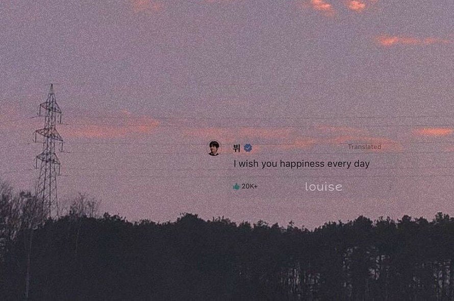 BTS Aesthetic Wallpaper With Twilight Sky, Power Lines, and Forest Silhouette HD wallpaper