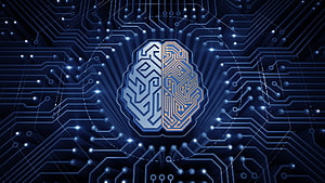 Artificial Intelligence Brain Circuit Board Concept with Neural Network Pathways HD wallpaper