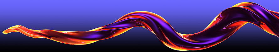Vibrant Liquid Metal Wave Abstract Artwork on Deep Purple Gradient Background HD wallpaper