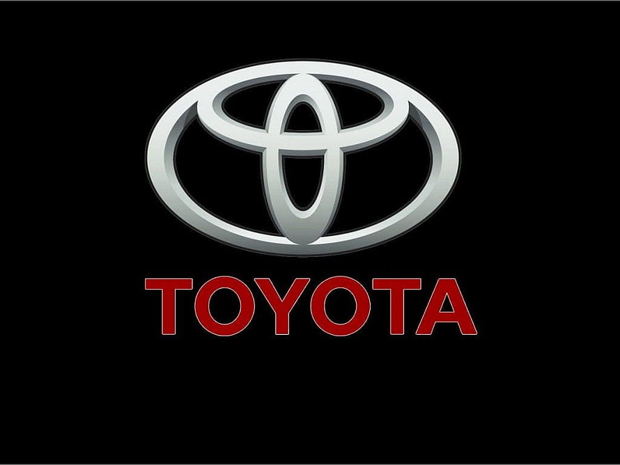 Toyota Emblem and Brand Name on a Solid Black Background HD wallpaper