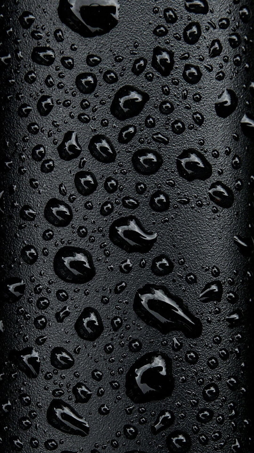 Dark Raindrops on Black Surface Abstract Texture HD phone wallpaper