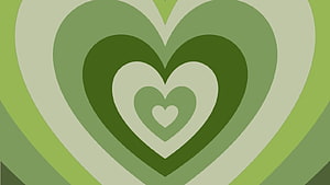 Concentric Green Hearts Pattern Inspired by Powerpuff Girls Aesthetic HD wallpaper