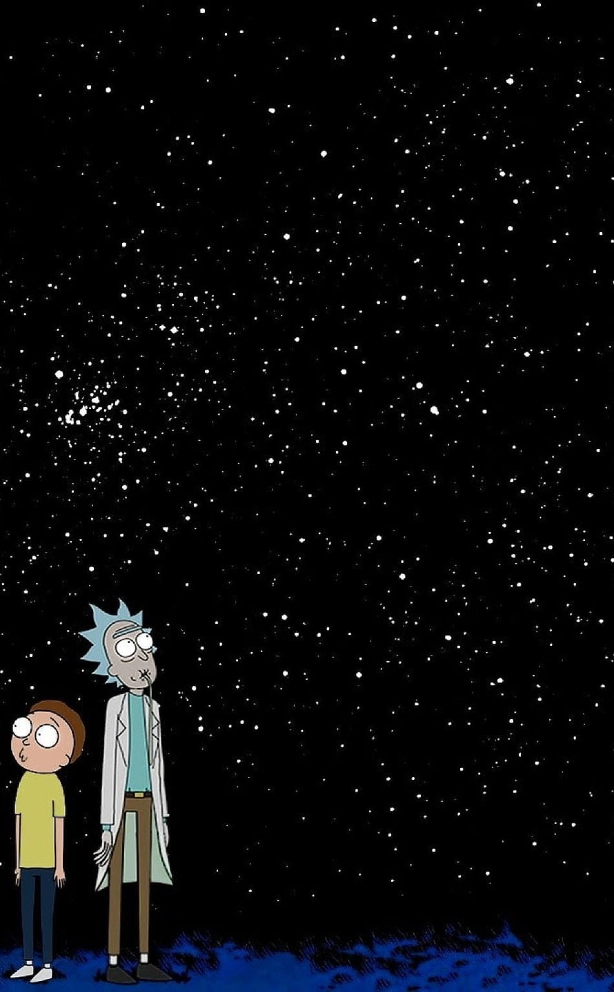 Rick and Morty Stargazing in Space Cartoon Wallpaper HD phone wallpaper