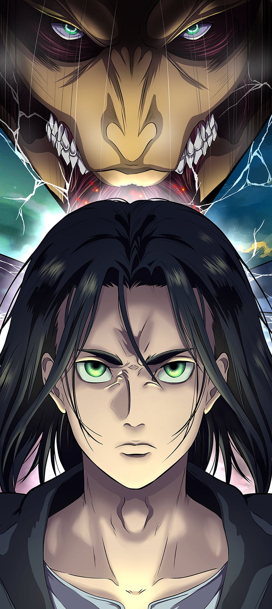 Mikasa Ackerman and the Beast Titan from Attack on Titan anime wallpaper, Eren Yeager (a.o.t), Anime, AoT, founder-titan, attack_on_titan, Attack-Titan, Titan, Manga, Mikasa HD phone wallpaper