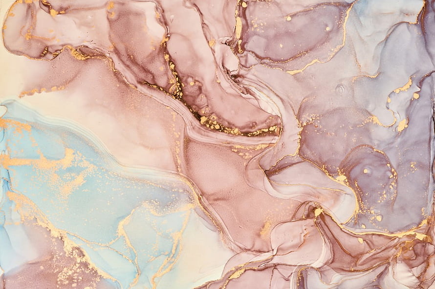 Elegant Fluid Art Abstract Background With Gold Veins And Soft Pastel Tones HD wallpaper