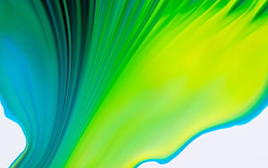 Vibrant Green and Blue Abstract Fluid Art with Flowing Liquid Ink Waves HD wallpaper