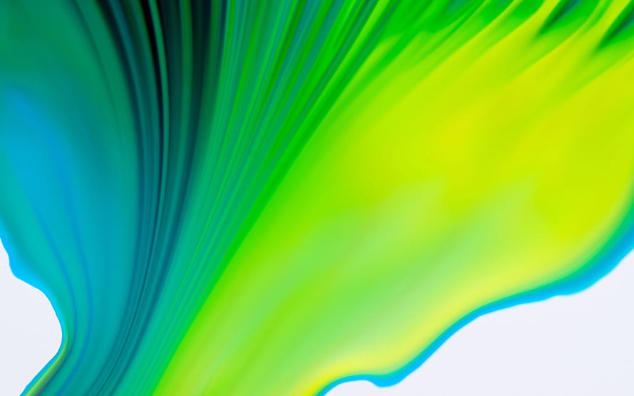 Vibrant Green and Blue Abstract Fluid Art with Flowing Liquid Ink Waves HD wallpaper
