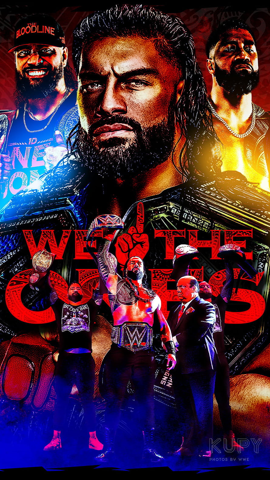 Roman Reigns and The Bloodline WWE Champions We The Ones Poster, The Bloodline, WWE, Usos, Roman-Reigns HD phone wallpaper